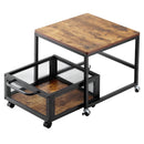 VEVOR mini ledusskapja statīvs 90 kg ar uzglabāšanas ratiņiem un griežamiem riteņiem, gaiši brūns