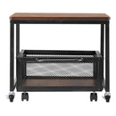 VEVOR mini ledusskapja statīvs 90 kg ar uzglabāšanas ratiņiem un griežamiem riteņiem, gaiši brūns