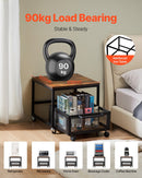 VEVOR mini ledusskapja statīvs 90 kg ar uzglabāšanas ratiņiem un griežamiem riteņiem, gaiši brūns