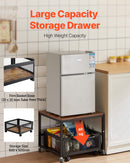 VEVOR mini ledusskapja statīvs 90 kg ar uzglabāšanas ratiņiem un griežamiem riteņiem, gaiši brūns