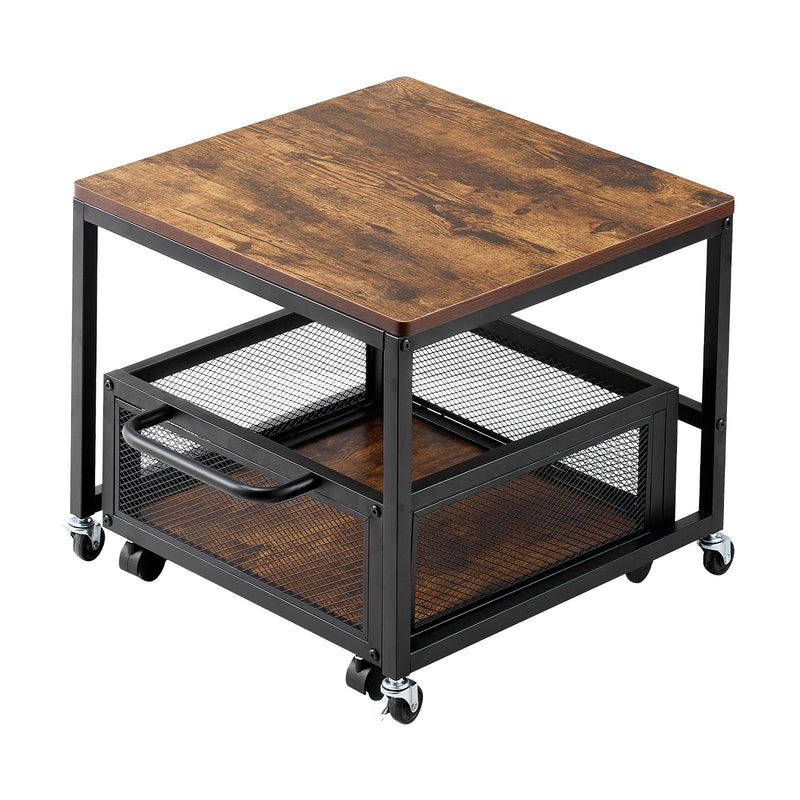 VEVOR mini ledusskapja statīvs 90 kg ar uzglabāšanas ratiņiem un griežamiem riteņiem, gaiši brūns