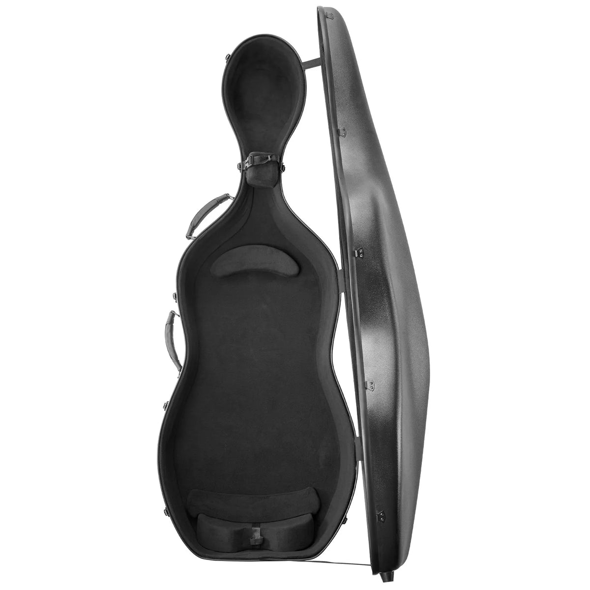 VEVOR Cello 4/4 Case, Carbon Fibre Composite with Plush Lining and 2 Shoulder Straps, Black