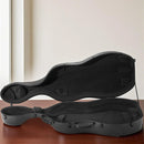 VEVOR 4/4 čella futrālis, kompozītmateriāla oglekļa šķiedra, viegls pārnēsājams ceļojumu koferis ar plīša oderi, divām plecu siksnām, pret skrāpējumiem izturīgs, profesionālas čella formas, melns