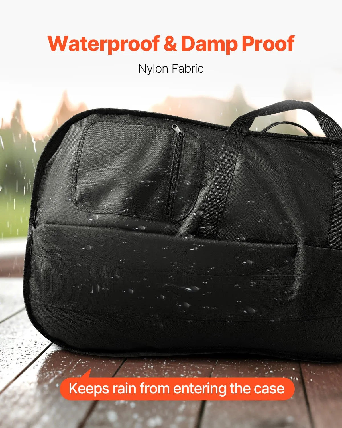 VEVOR Cello 4/4 Bag, Waterproof Nylon with Reinforced Handle and 2 Shoulder Straps, Black