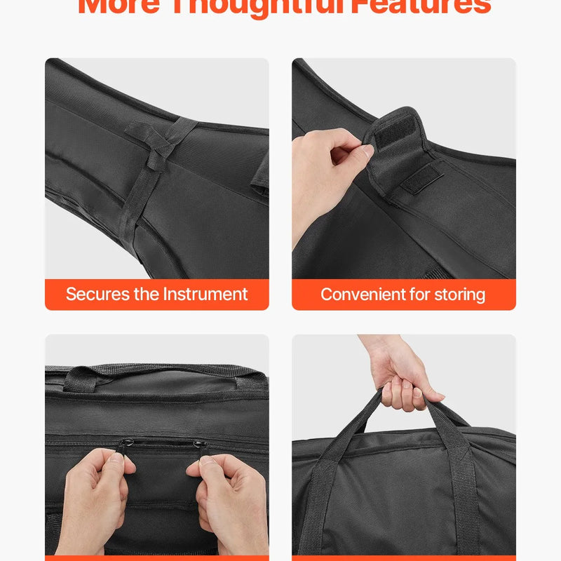 VEVOR 4/4 čella soma, ūdensizturīga neilona pārnēsājama čella forma ar pastiprinātu rokturi, divām plecu siksnām un pret skrāpējumu aizsardzību, melna