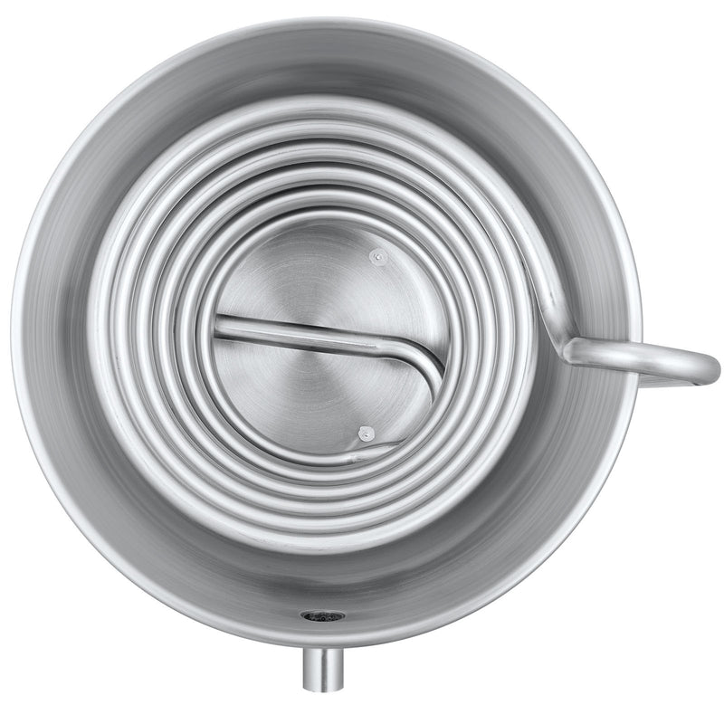 30L 304 nerūsējošā tērauda destilācijas aparāts ar 6 loku spoli un iebūvētu termotera vinometra sūkni, piemērots alkohola destilācijai, ēterisko eļļļu iegūšanai un ūdens attīrīšanai