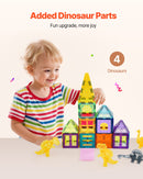 VEVOR magnētisko kluču komplekts, 56 gab., dzīvnieku un dinozauru tematika; magnētiskie būvkluču elementi bērniem, STEM sensorā izglītojošā rotaļlieta bērniem no 3 gadu vecuma