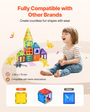 VEVOR magnētisko kluču komplekts, 56 gab., dzīvnieku un dinozauru tematika; magnētiskie būvkluču elementi bērniem, STEM sensorā izglītojošā rotaļlieta bērniem no 3 gadu vecuma