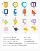VEVOR magnētisko kluču komplekts, 56 gab., dzīvnieku un dinozauru tematika; magnētiskie būvkluču elementi bērniem, STEM sensorā izglītojošā rotaļlieta bērniem no 3 gadu vecuma