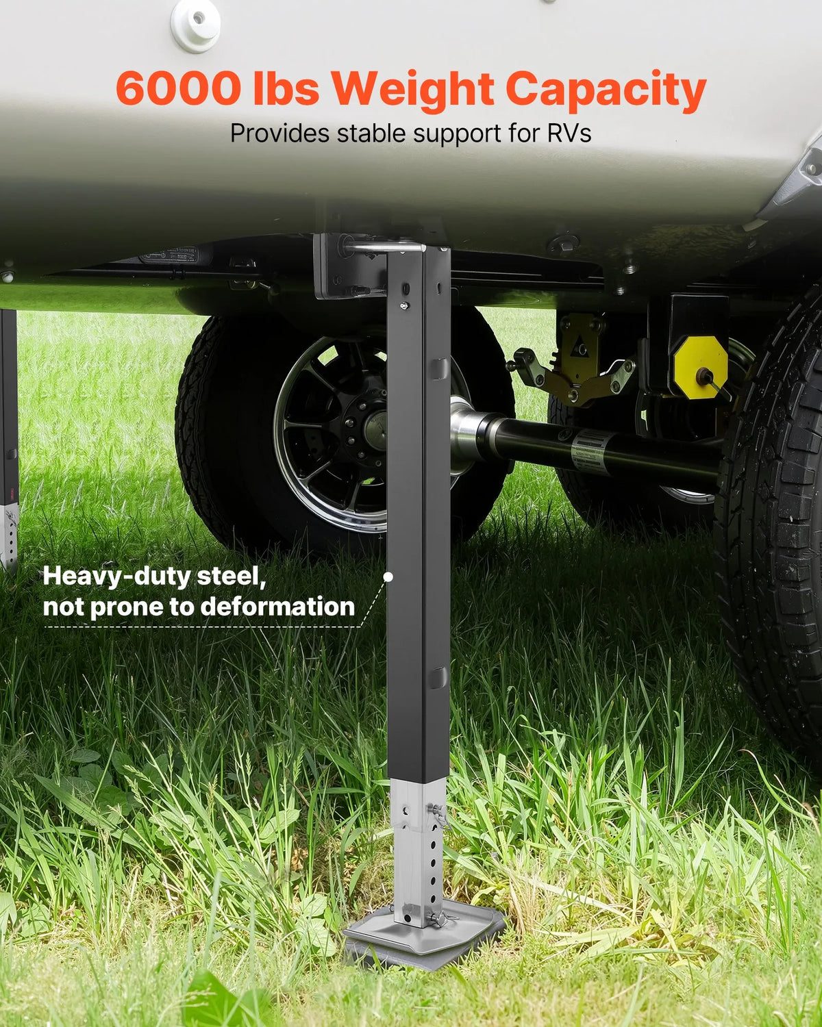 VEVOR 5th Wheel Trailer Landing Gear Leg 179013, 825 mm, Universal Spare Support Leg Compatible with Lippert Venture, Atwood and Stromberg Carlson Systems, with Pin and Base, Black