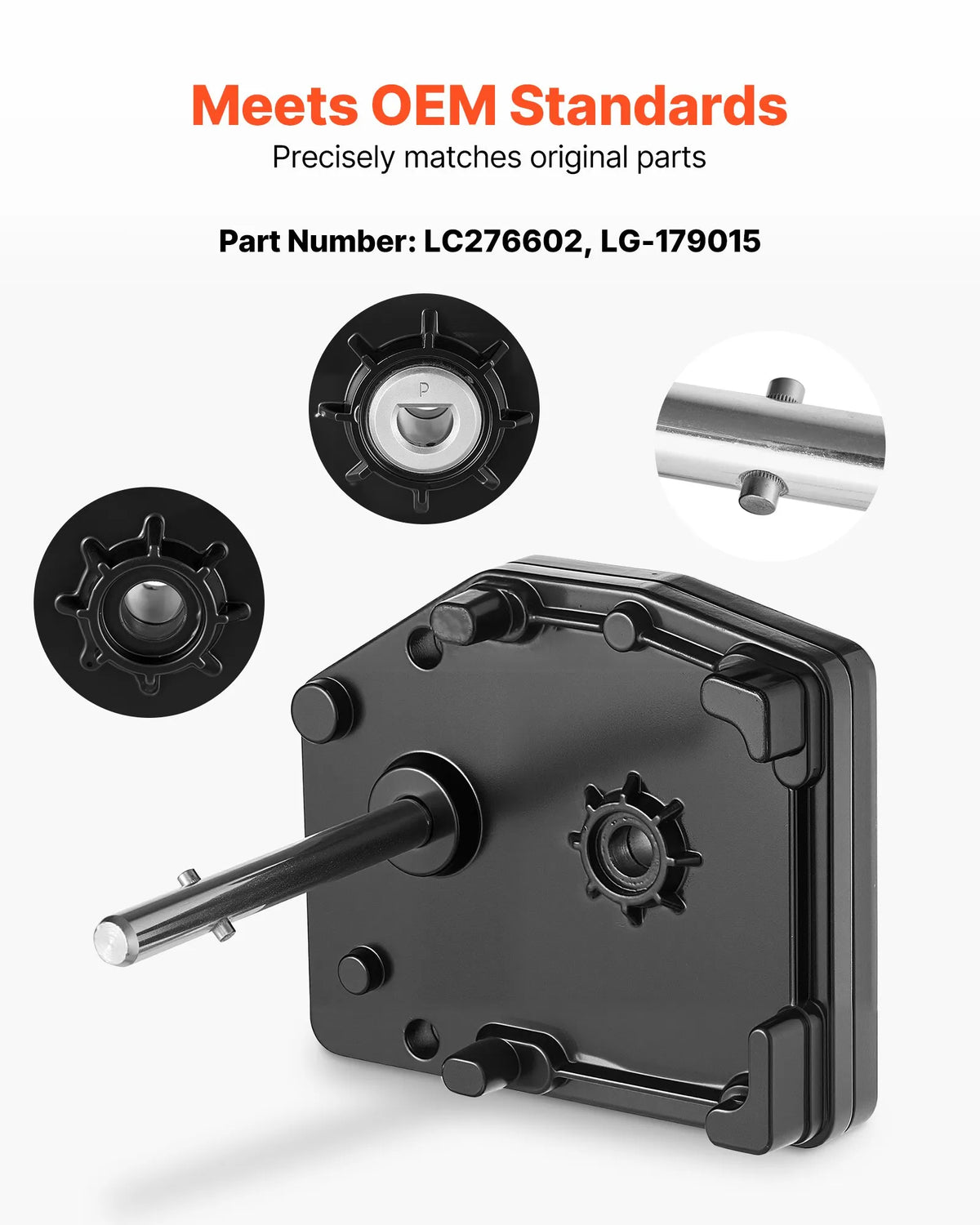VEVOR 5th Wheel Trailer Landing Gear Gearbox 276602, Universal Steel Gearbox Compatible with Lippert Venture, Atwood and Stromberg Carlson Landing Gear Systems, LG-179015 Replacement, Adjustable Height, Black