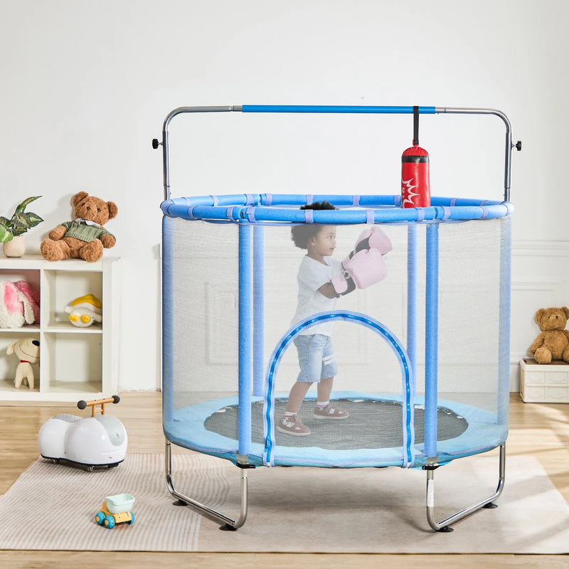 Bērnu batuts 140 cm mini mazuļiem ar tīklu iekštelpām un ārtelpām