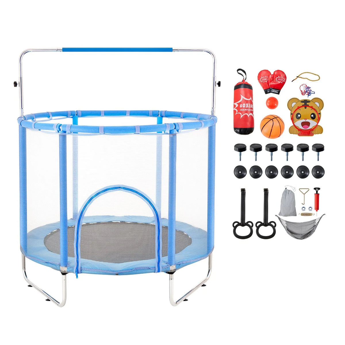 VEVOR Children's Trampoline with Safety Net, 140 cm, Indoor and Outdoor