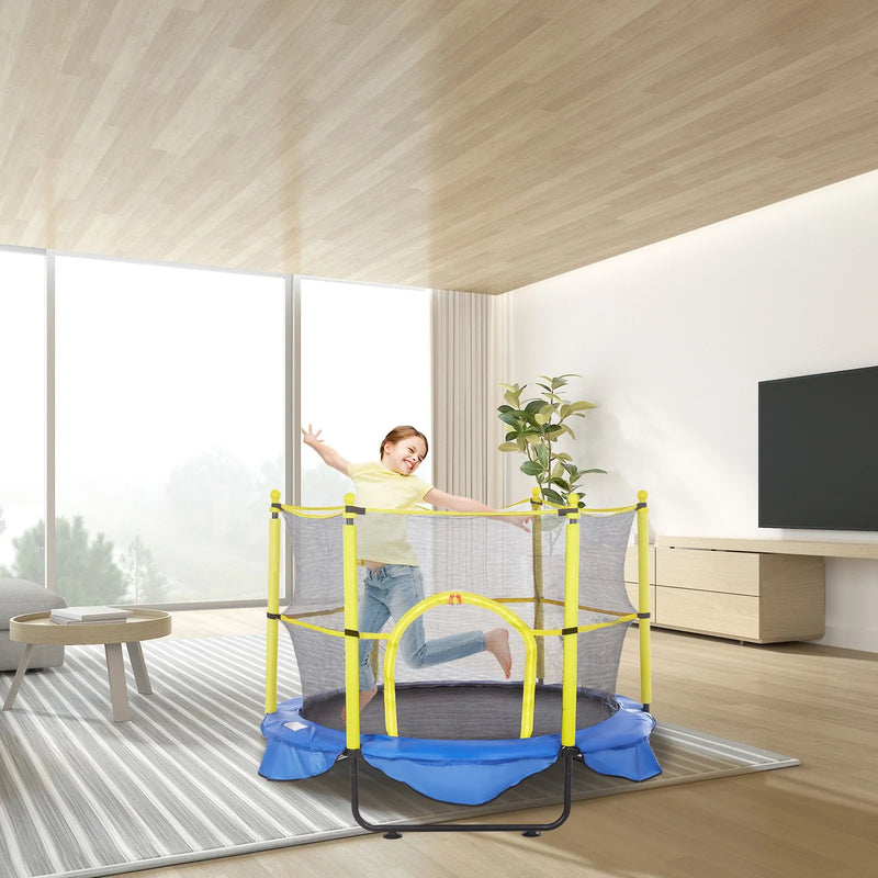 152 cm bērnu batuts ar drošības tīklu, basketbola grozu un jūras bumbiņām, mini batuts mazuļiem iekštelpām un ārtelpām, dzimšanas dienas dāvana bērniem no 3 gadiem         Jautāt ChatGPT