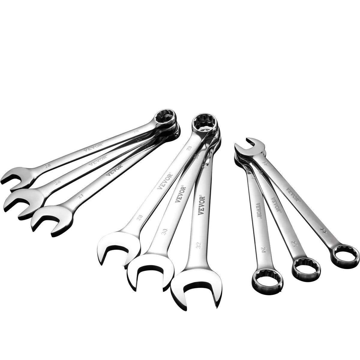 VEVOR 25-Piece Open-End Spanner Set with Storage Bag, Carbon Steel, Metric 6–32 mm, for Household Tasks, Garage, Workshop, Car Repair and Emergencies