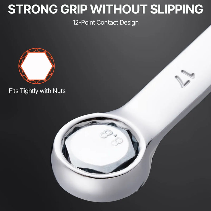 Kombinēto atslēgu komplekts, 25 gab. metriski, 6 mm līdz 32 mm ar sarullējamu maciņu