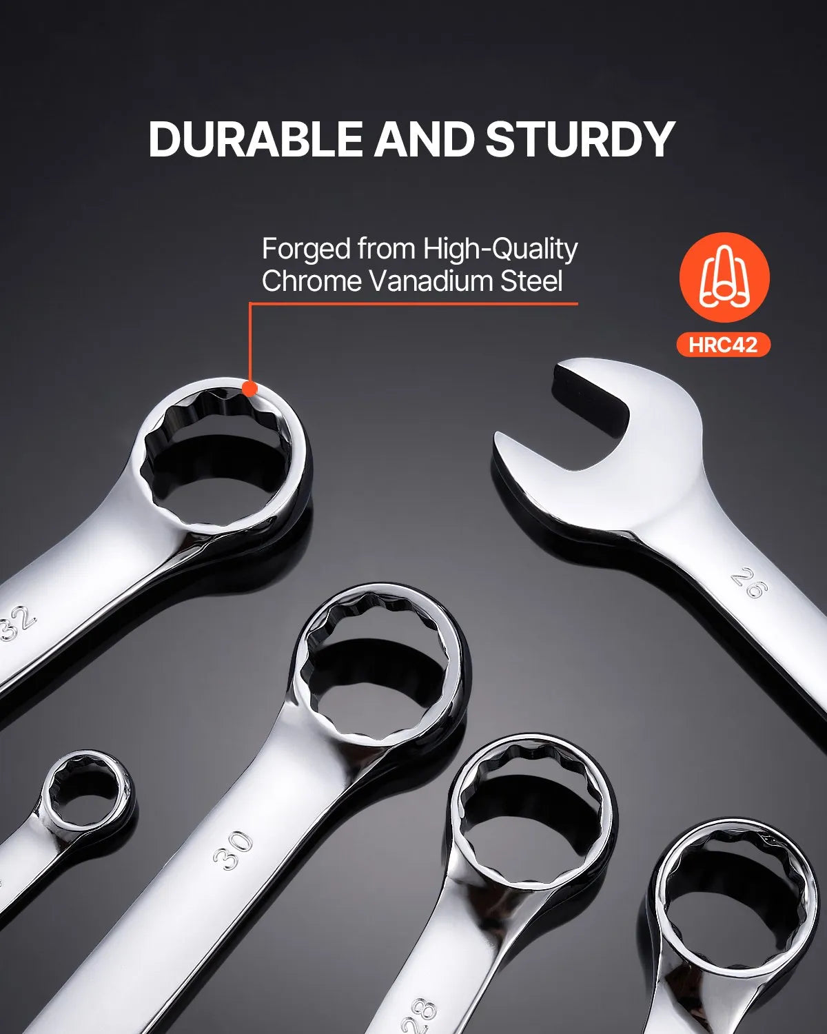 VEVOR 25-Piece Open-End Spanner Set with Storage Bag, Carbon Steel, Metric 6–32 mm, for Household Tasks, Garage, Workshop, Car Repair and Emergencies