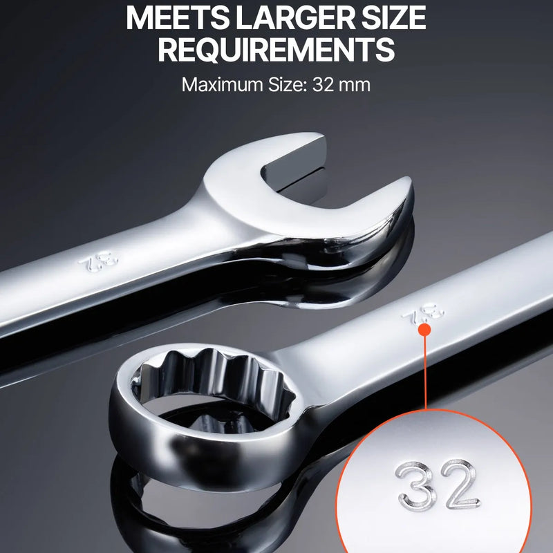 Kombinēto atslēgu komplekts, 25 gab. metriski, 6 mm līdz 32 mm ar sarullējamu maciņu