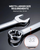 Kombinēto atslēgu komplekts, 25 gab. metriski, 6 mm līdz 32 mm ar sarullējamu maciņu