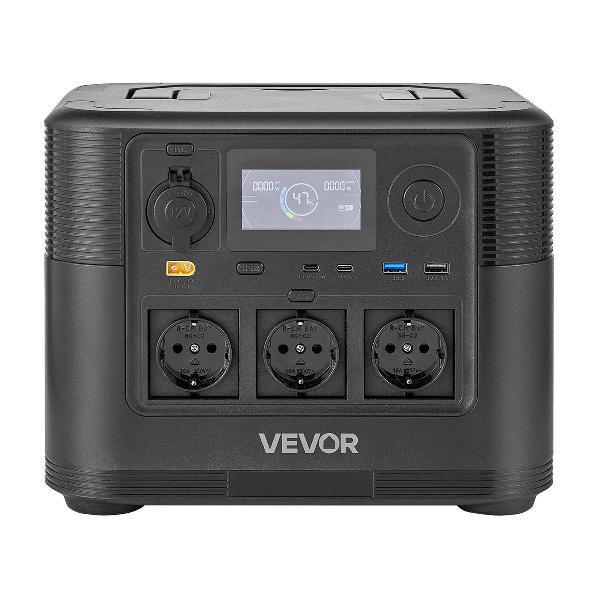 VEVOR portatīvā elektroenerģijas stacija ar 200 W saules paneli, 1200 W saules ģenerators ar 806 Wh LiFePO4 akumulatoru un 9 izvades portiem mājas avārijas situācijām, kempingam un RV ceļojumiem