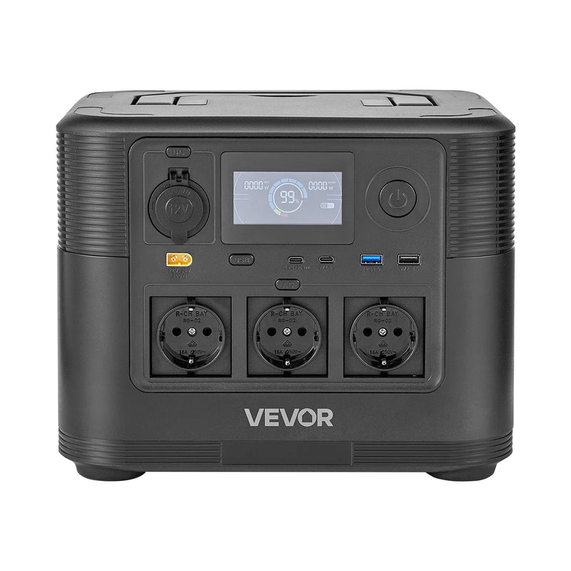 VEVOR portatīvā elektroenerģijas stacija ar 200 W saules paneli, 1800 W saules ģenerators ar 1008 Wh LiFePO4 akumulatoru un 9 izvades portiem mājas avārijas situācijām, kempingam un RV ceļojumiem