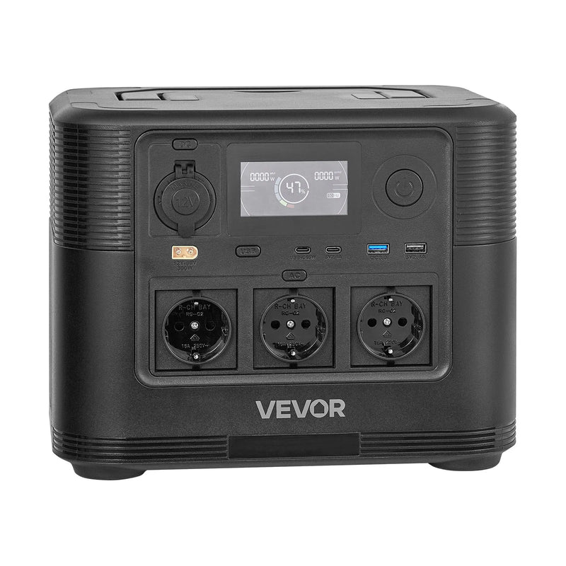 VEVOR pārnēsājama elektroenerģijas stacija 1200 W ar 806 Wh LiFePO4 akumulatoru, saules ģeneratora akumulatoru stacija ar 9 izejas portiem mājas avārijas barošanai, kempingam un RV ceļojumiem (saules panelis nav iekļauts) - ZEMLETES.LV