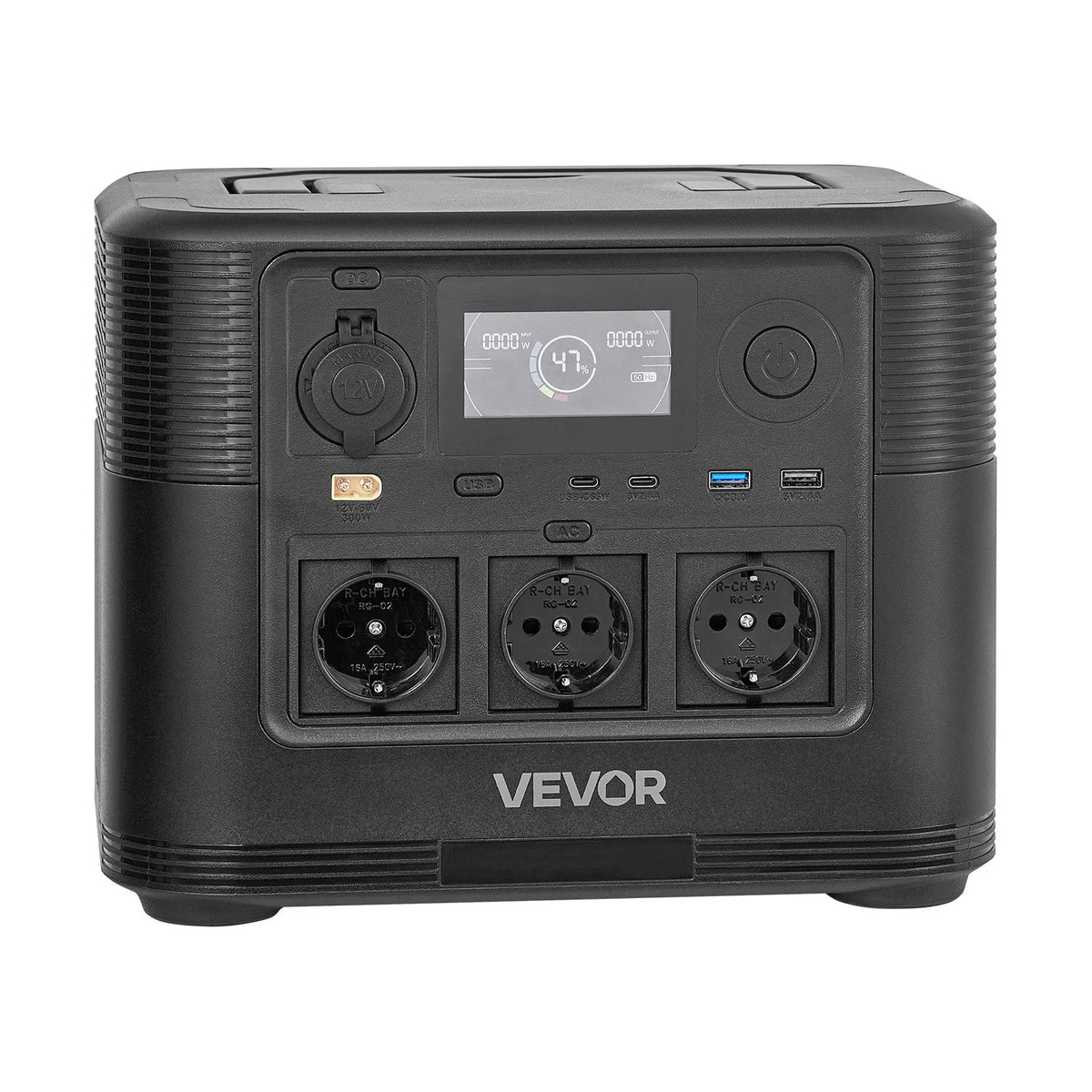 VEVOR pārnēsājama elektroenerģijas stacija 1200 W ar 806 Wh LiFePO4 akumulatoru, saules ģeneratora akumulatoru stacija ar 9 izejas portiem mājas avārijas barošanai, kempingam un RV ceļojumiem (saules panelis nav iekļauts) - ZEMLETES.LV