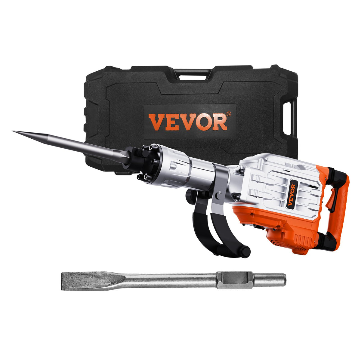 Electric demolition hammer for concrete breaking, 3500 W electric hammer with 2 chisel bits