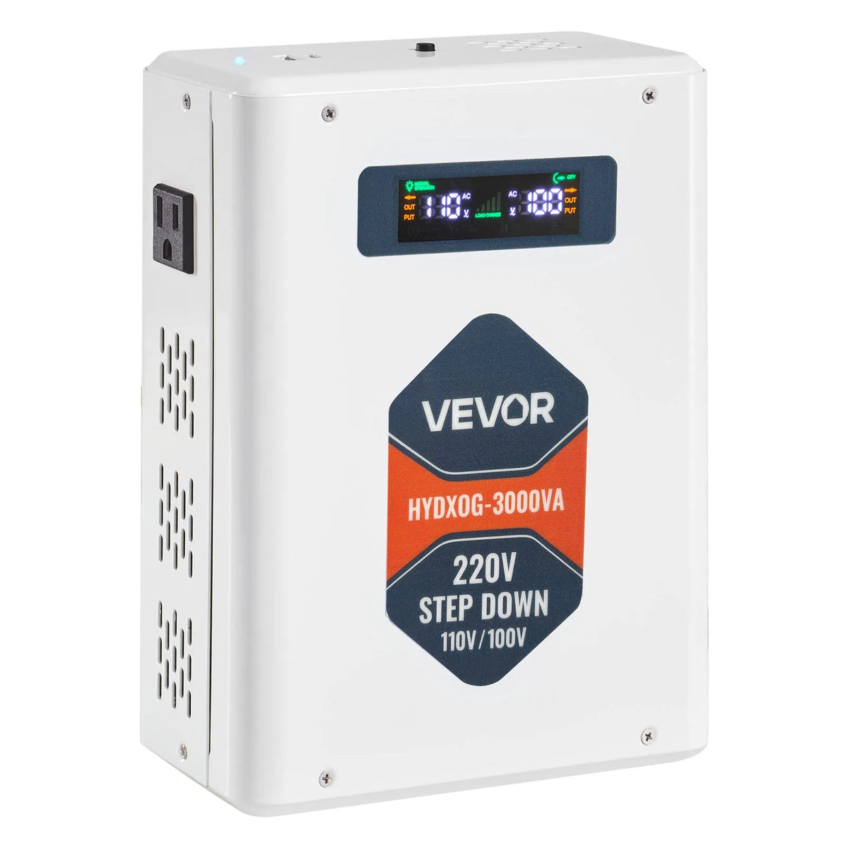 VEVOR sprieguma pazemināšanas pārveidotājs 3000 VA ar 220 V uz 110 V transformāciju, ar 2 US ligzdām, USB izeju, LCD displeju un temperatūras aizsardzību 110 V ierīcēm - ZEMLETES.LV