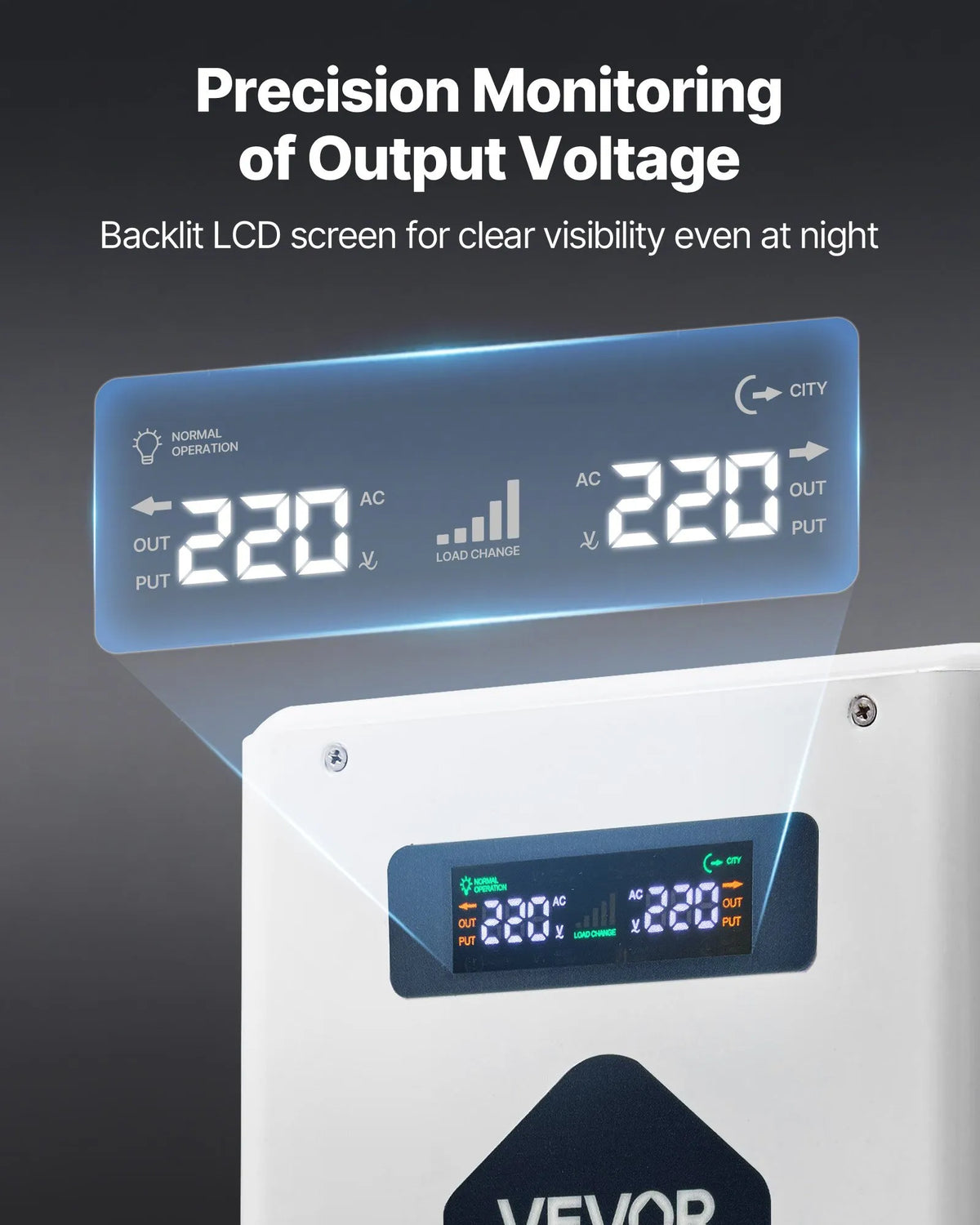 VEVOR sprieguma pārveidotājs 2000 VA ar 110 V uz 220 V transformāciju, ar 2 EU ligzdām, USB izeju, LCD displeju un temperatūras aizsardzību 220 V ierīcēm - ZEMLETES.LV