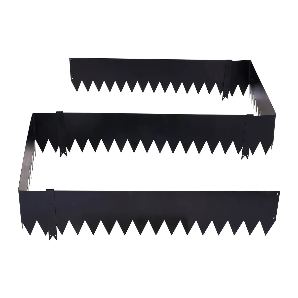 VEVOR cinkota tērauda dārza apmales 6 gab. komplekts 1016 × 254 mm ar 8 stiprinājuma klipšiem, smagas konstrukcijas metāla apmales puķu dobēm, celiņiem un dārza zonām, melnas - ZEMLETES.LV