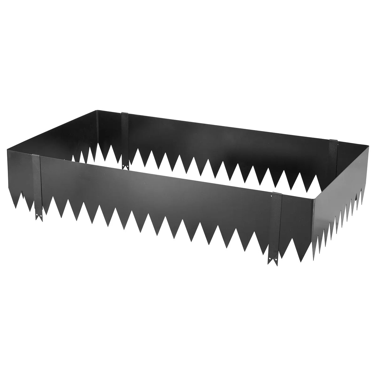 VEVOR cinkota tērauda dārza apmales 6 gab. komplekts 1016 × 254 mm ar 8 stiprinājuma klipšiem, smagas konstrukcijas metāla apmales puķu dobēm, celiņiem un dārza zonām, melnas - ZEMLETES.LV