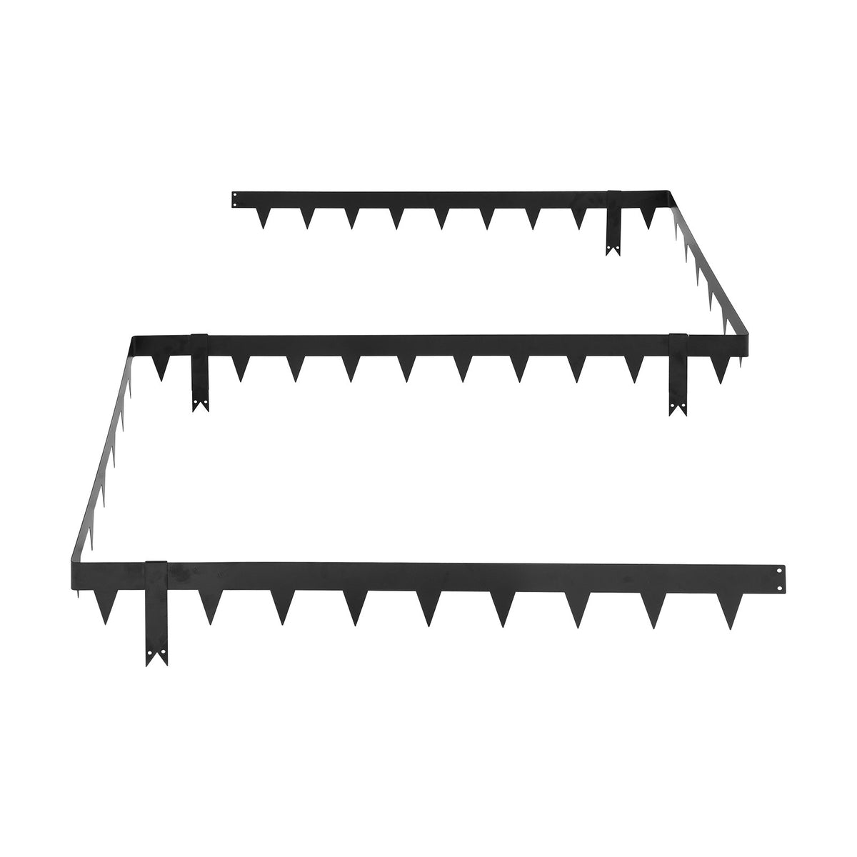 VEVOR cinkota tērauda dārza apmales 10 gab. komplekts 1016 × 114 mm ar 11 stiprinājuma klipšiem, smagas konstrukcijas metāla apmales puķu dobēm, celiņiem un dārza zonām, melnas - ZEMLETES.LV