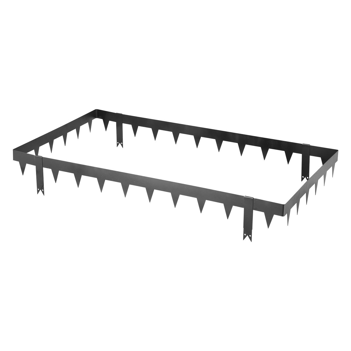 VEVOR cinkota tērauda dārza apmales 10 gab. komplekts 1016 × 114 mm ar 11 stiprinājuma klipšiem, smagas konstrukcijas metāla apmales puķu dobēm, celiņiem un dārza zonām, melnas - ZEMLETES.LV