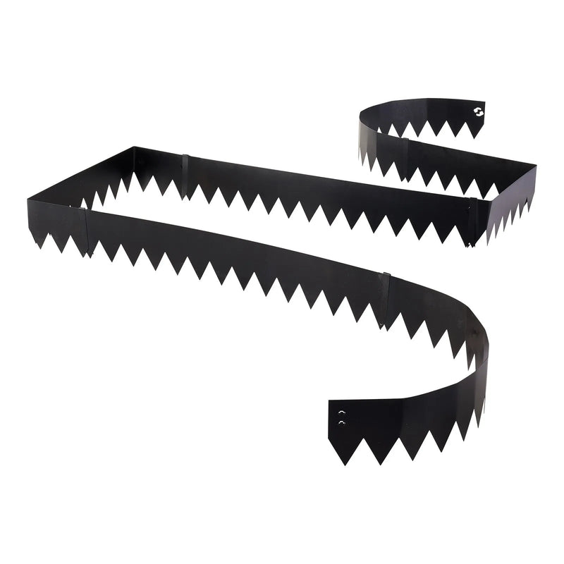 VEVOR cinkota tērauda dārza apmales, 6 gab., 1016 × 152 mm metāla zāliena apmales ar 6 stiprinājuma klipšiem, lokāmas dārza apmales puķu dobēm, pagalma celiņiem, melnas - ZEMLETES.LV