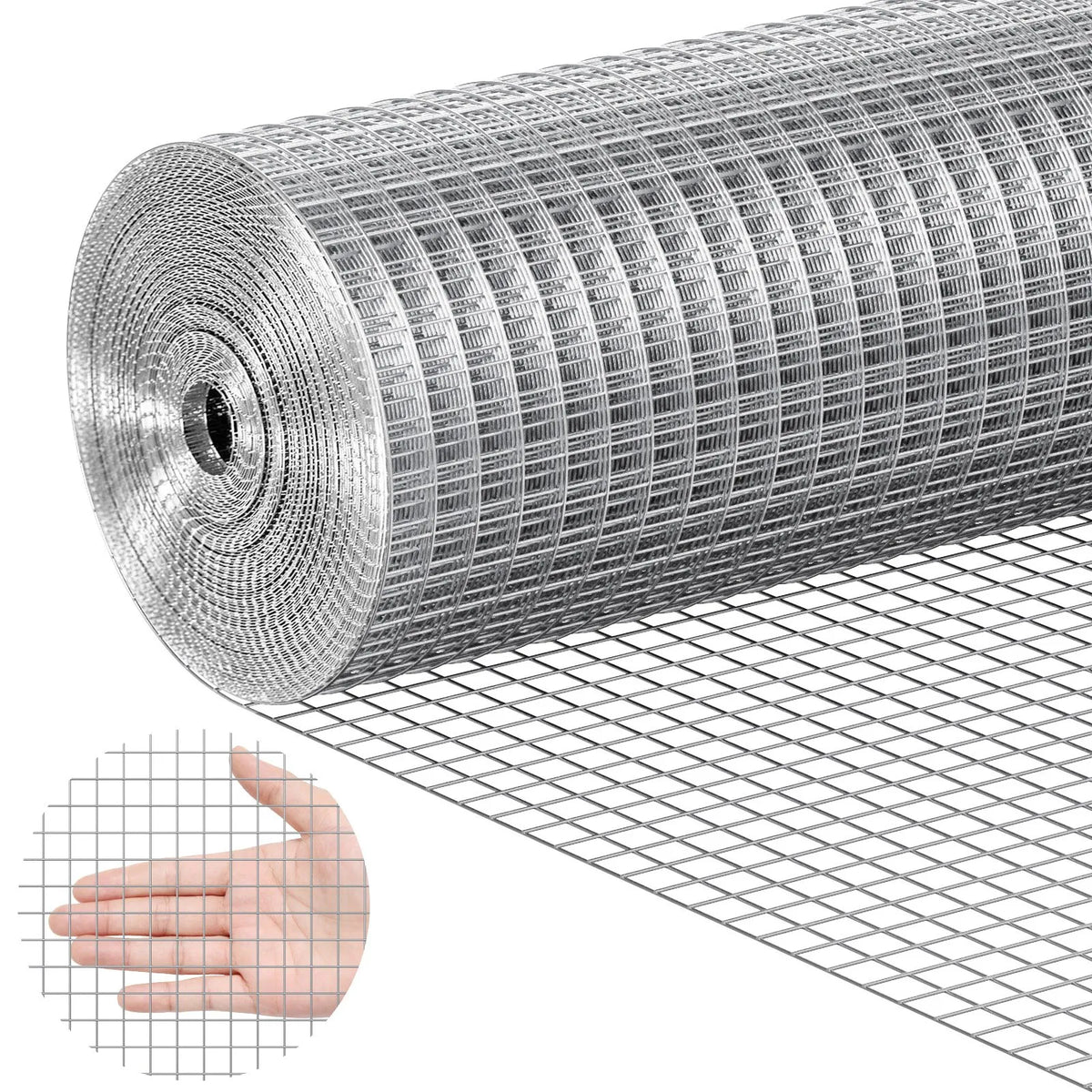 Metal mesh 12.7 mm, 61 × 762 cm, 19 Ga hot-dipped galvanised wire rolls, chicken fence, rabbit hutches, garden and rodent protection