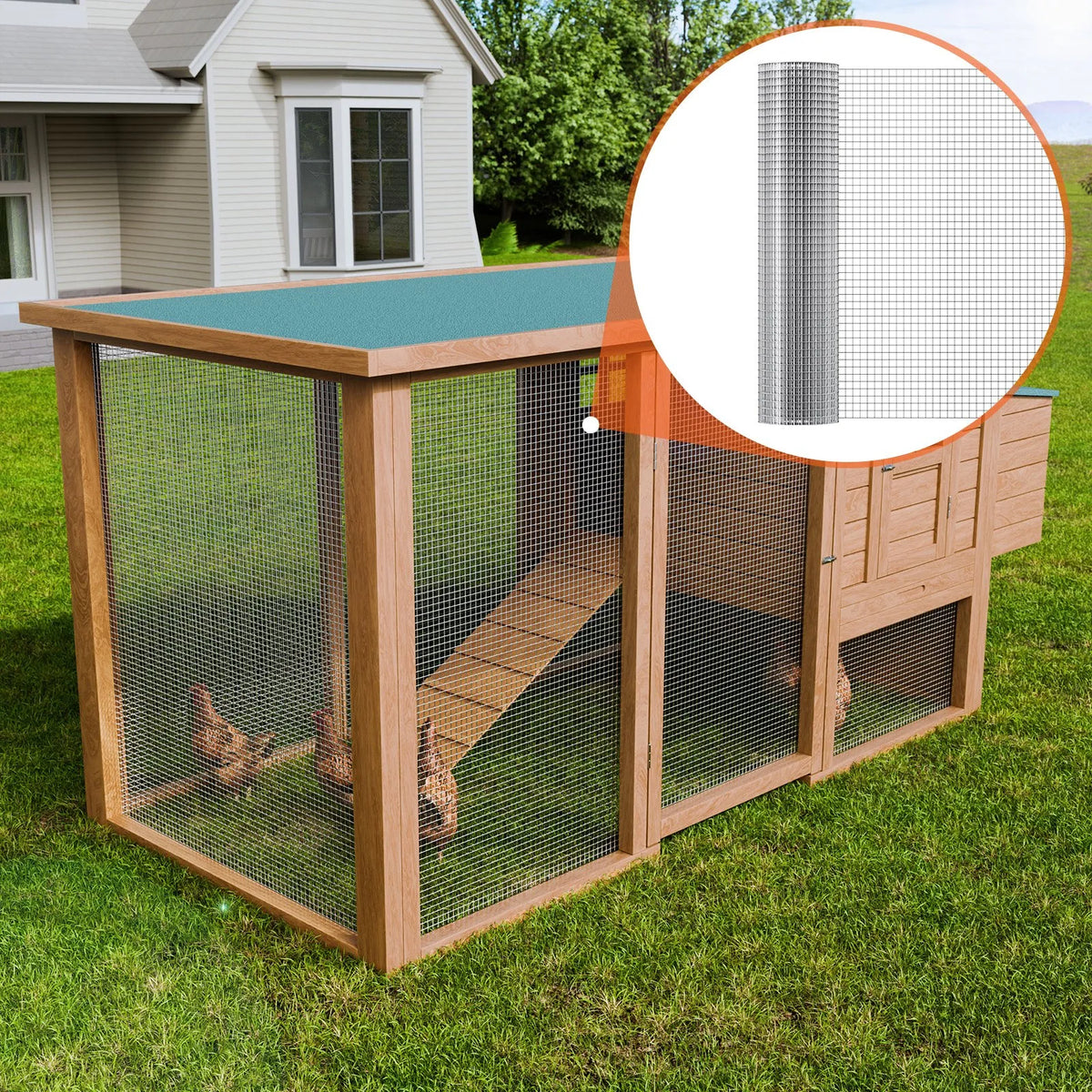 Metal mesh 12.7 mm, 61 × 762 cm, 19 Ga hot-dipped galvanised wire rolls, chicken fence, rabbit hutches, garden and rodent protection