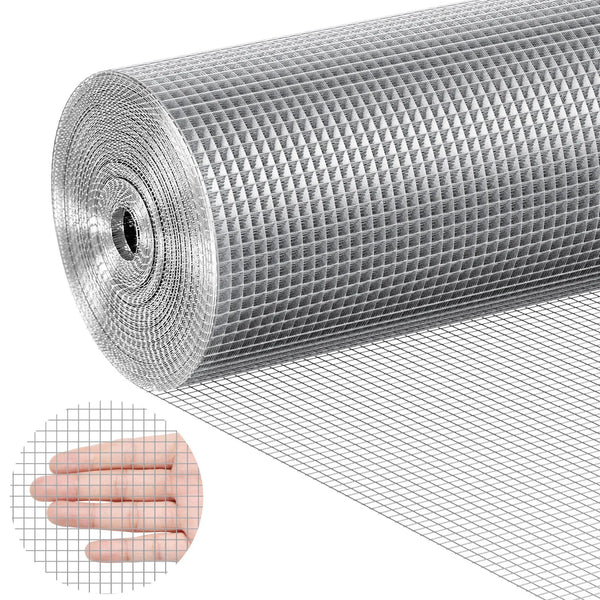 Cinkota metāla sieta rullis 0,64 см × 91 см × 30,5 м, 23 Gauge, karsti cinkots stieples tīkls trušu būriem, dārza un mazo grauzēju aizsardzībai