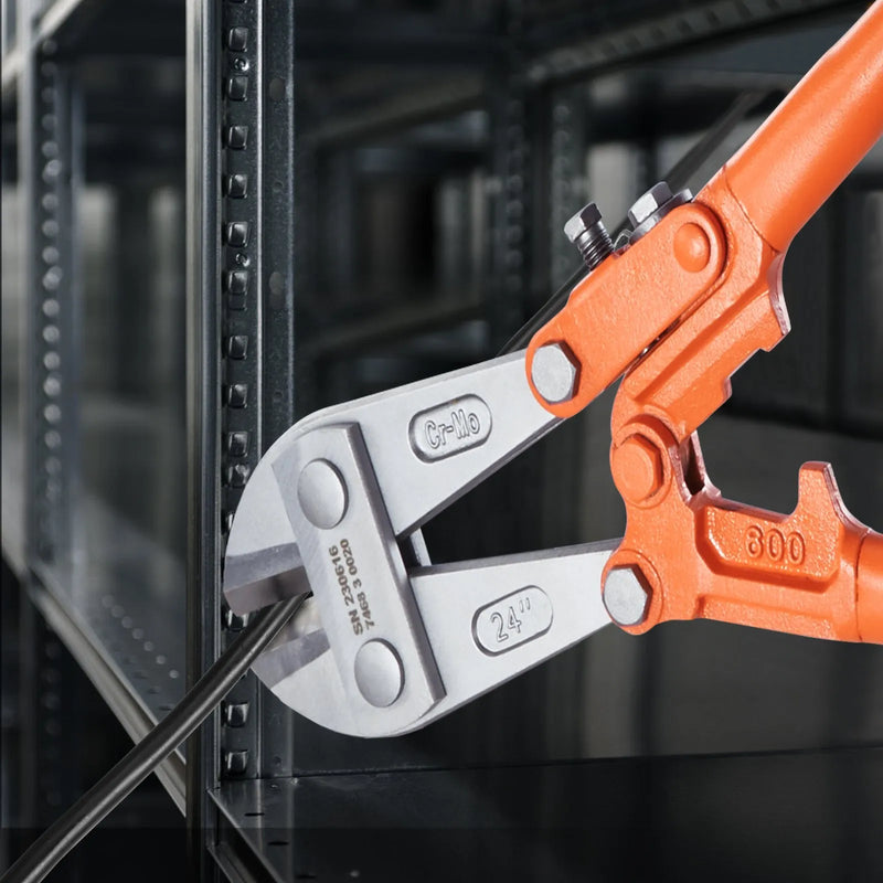 600 mm skrūvgriezējs ar divkomponentu rokturi un hrommolibdēna tērauda asmeņiem, smagā tipa metāla, vadu un ķēžu griešanai