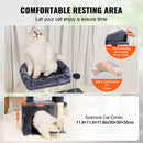 VEVOR Kaķu tornis 80 cm ar mājiņu un sizala skrāpēšanas stabiem, tumši pelēks