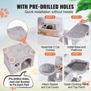 VEVOR Kaķu tornis 174 cm ar 2 mājiņām, 3 augšējām platformām, 2 šūpuļtīkliem un skrāpēšanas stabiem, piemērots lietošanai iekštelpās