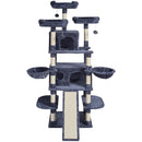 VEVOR Kaķu tornis 174 cm ar 2 mājiņām, 3 platformām un šūpuļtīkliem, piemērots vairākiem kaķiem, tumši pelēks