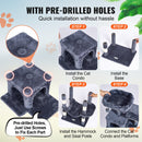 VEVOR Kaķu tornis 160 cm ar 2 mājiņām, vairākām platformām un skrāpēšanas stabiem, gaiši pelēks