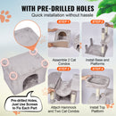 VEVOR Kaķu tornis 183 cm ar 2 mājiņām un sizala skrāpēšanas stabiem, gaiši pelēks