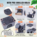 VEVOR Kaķu tornis 183 cm ar 2 mājiņām un sizala skrāpēšanas stabiem, tumši pelēks