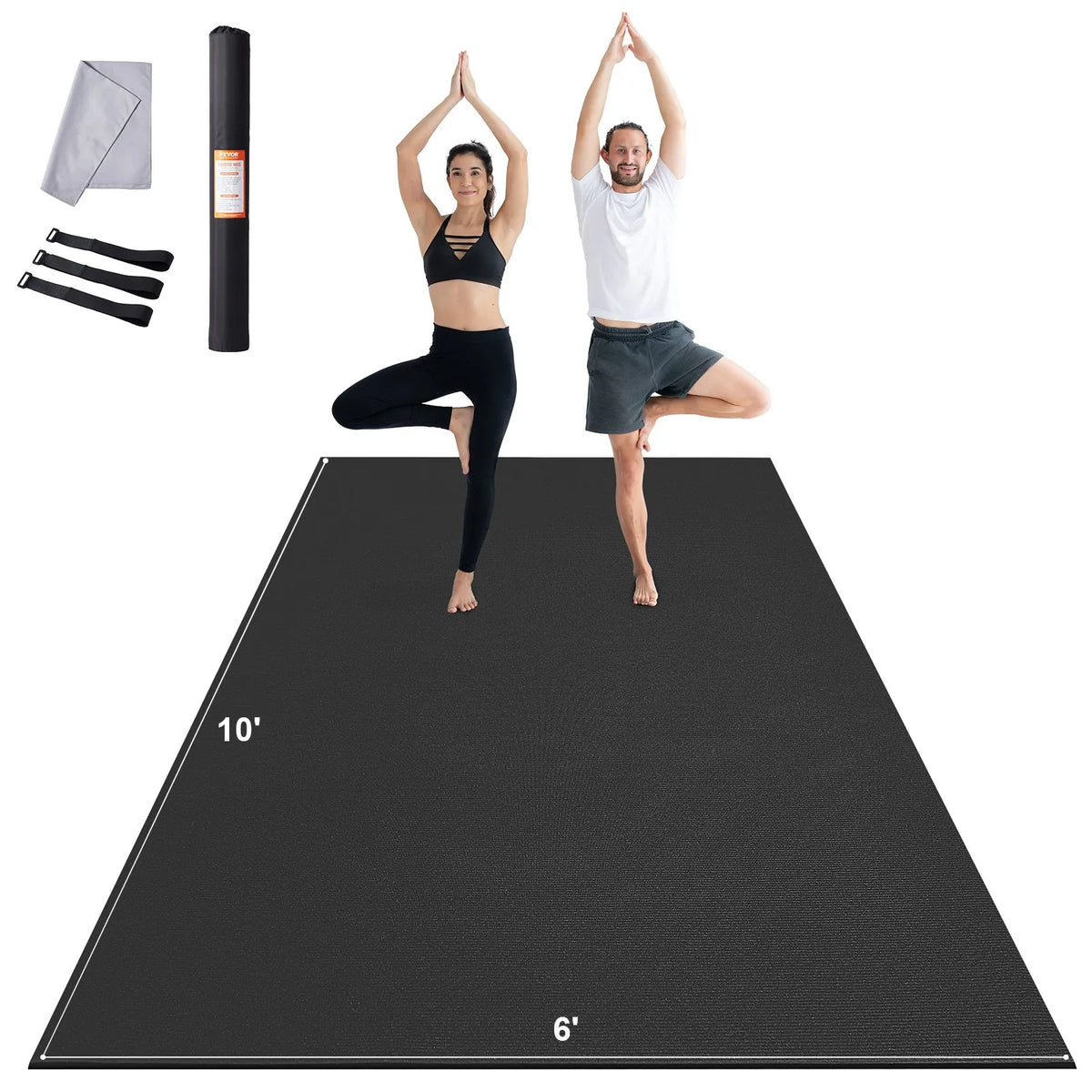 VEVOR Non-Slip Exercise Mat 3.0 × 1.8 m for Yoga, Fitness and Pilates