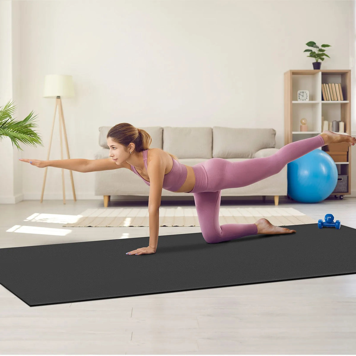 VEVOR Non-Slip Exercise Mat 3.0 × 1.8 m for Yoga, Fitness and Pilates