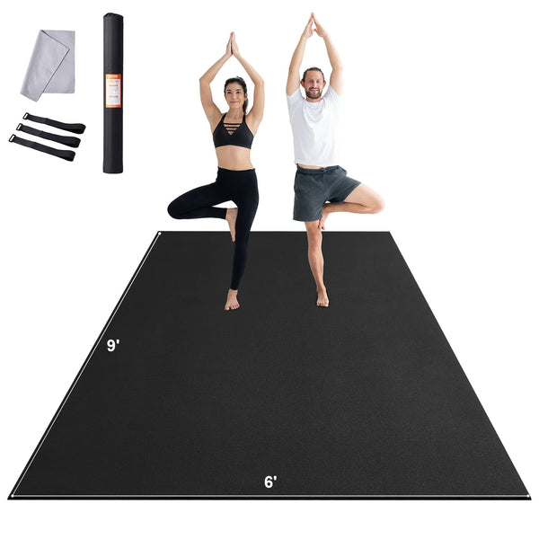 Vingrošanas paklājiņš – neslīdošs jogas paklājiņš trenažieru zālei, fitnesam, pilatēm un vingrinājumiem (274 × 183 cm)
