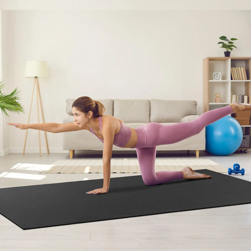 Vingrošanas paklājiņš – neslīdošs jogas paklājiņš trenažieru zālei, fitnesam, pilatēm un vingrinājumiem (274 × 183 cm)