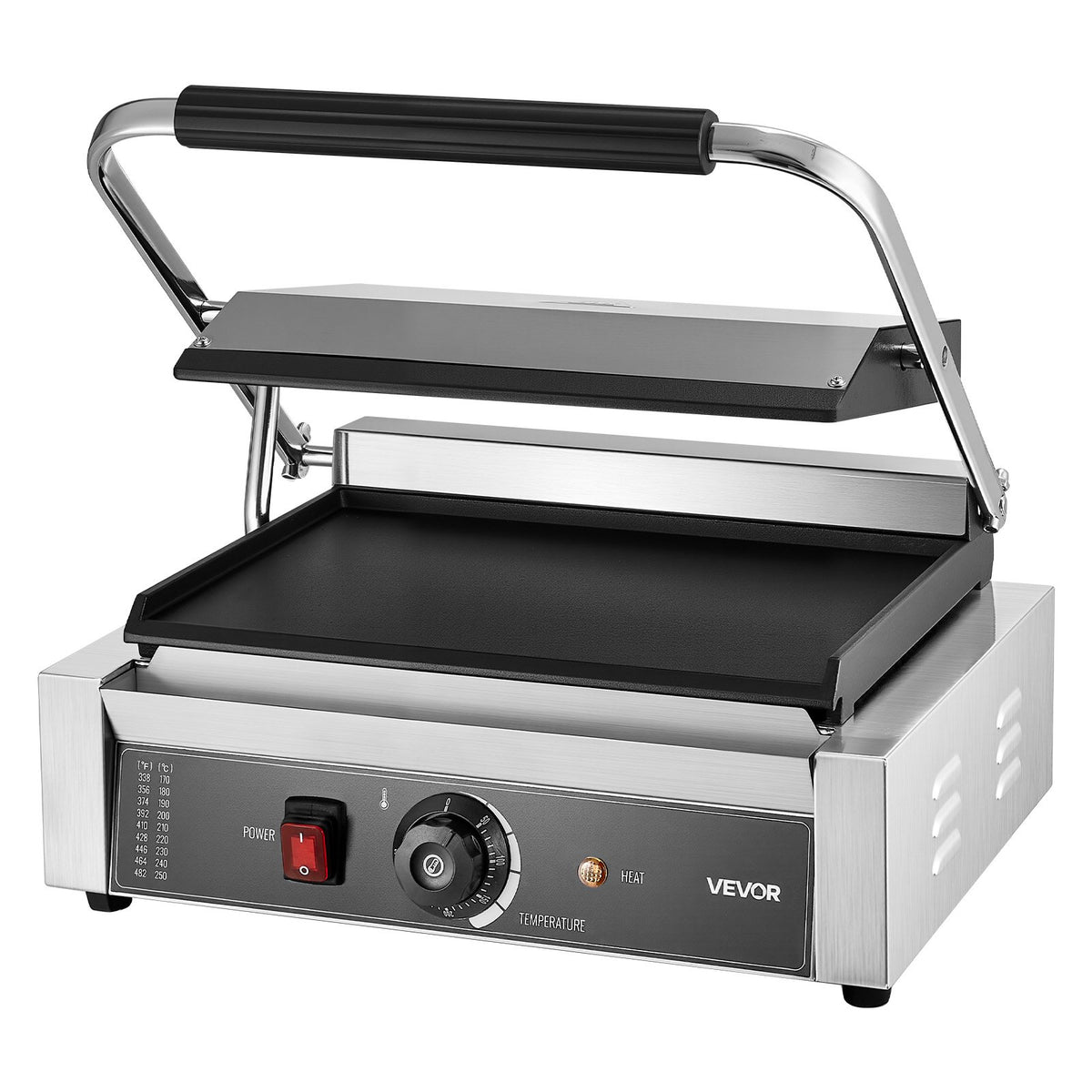 VEVOR Commercial Panini Grill 2200 W, 34 × 23 cm Smooth Plate